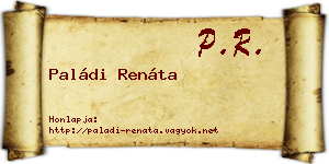 Paládi Renáta névjegykártya